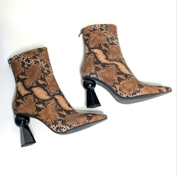 L'Intervalle Snake Print Leather Boots - Picture 1 of 8